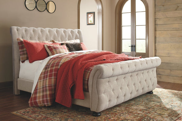 Queen Upholstered Sleigh Bed