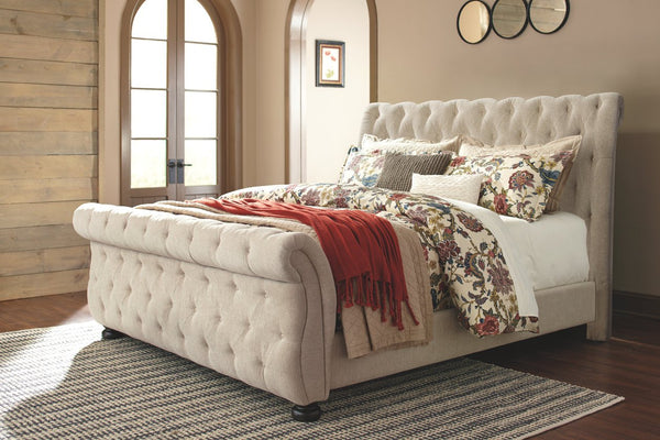 Queen Upholstered Sleigh Bed