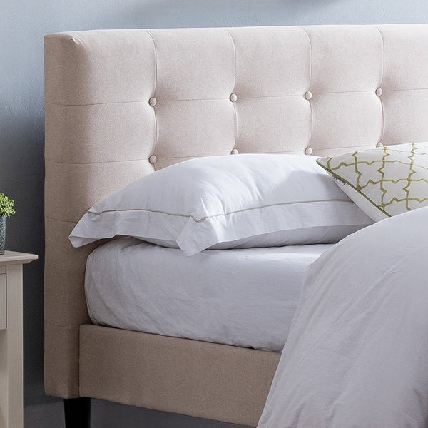 Fully-Upholstered Queen-Size Platform Bed Frame