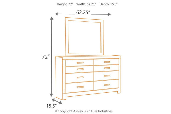 6 Drawers Dresser with Mirror