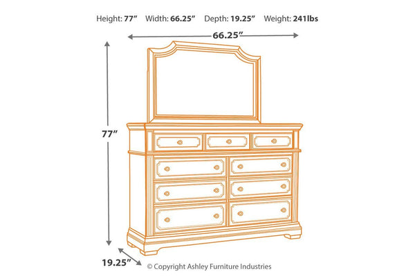 9 Drawers Dresser with Mirror