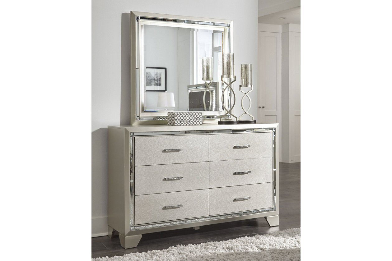6 modern Drawers Dresser with Mirror
