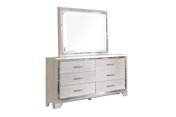 6 modern Drawers Dresser with Mirror