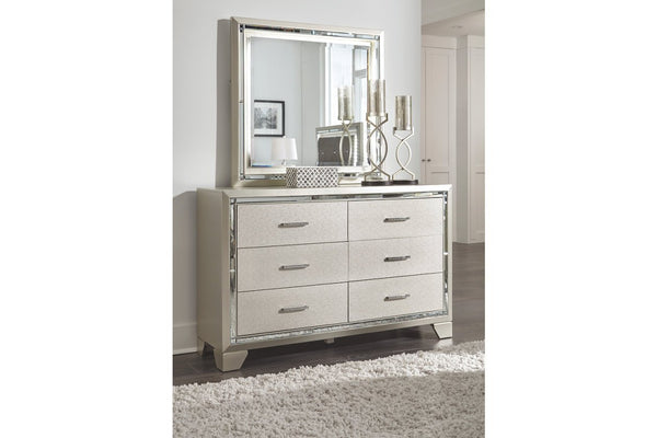 6 modern Drawers Dresser with Mirror