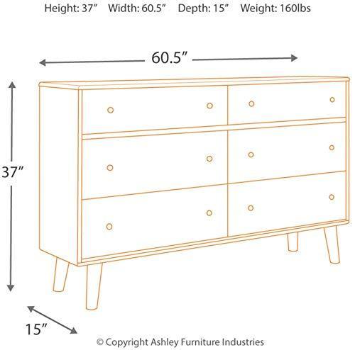 6 mid century modern Drawers Dresser