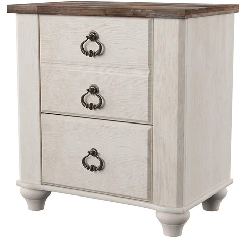 Rustic Farmhouse Style 2 Drawer Nightstand