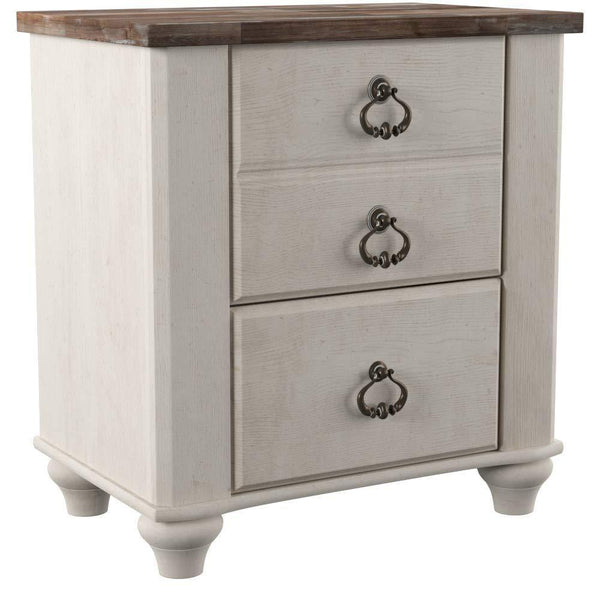 Rustic Farmhouse Style 2 Drawer Nightstand