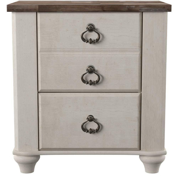 Rustic Farmhouse Style 2 Drawer Nightstand