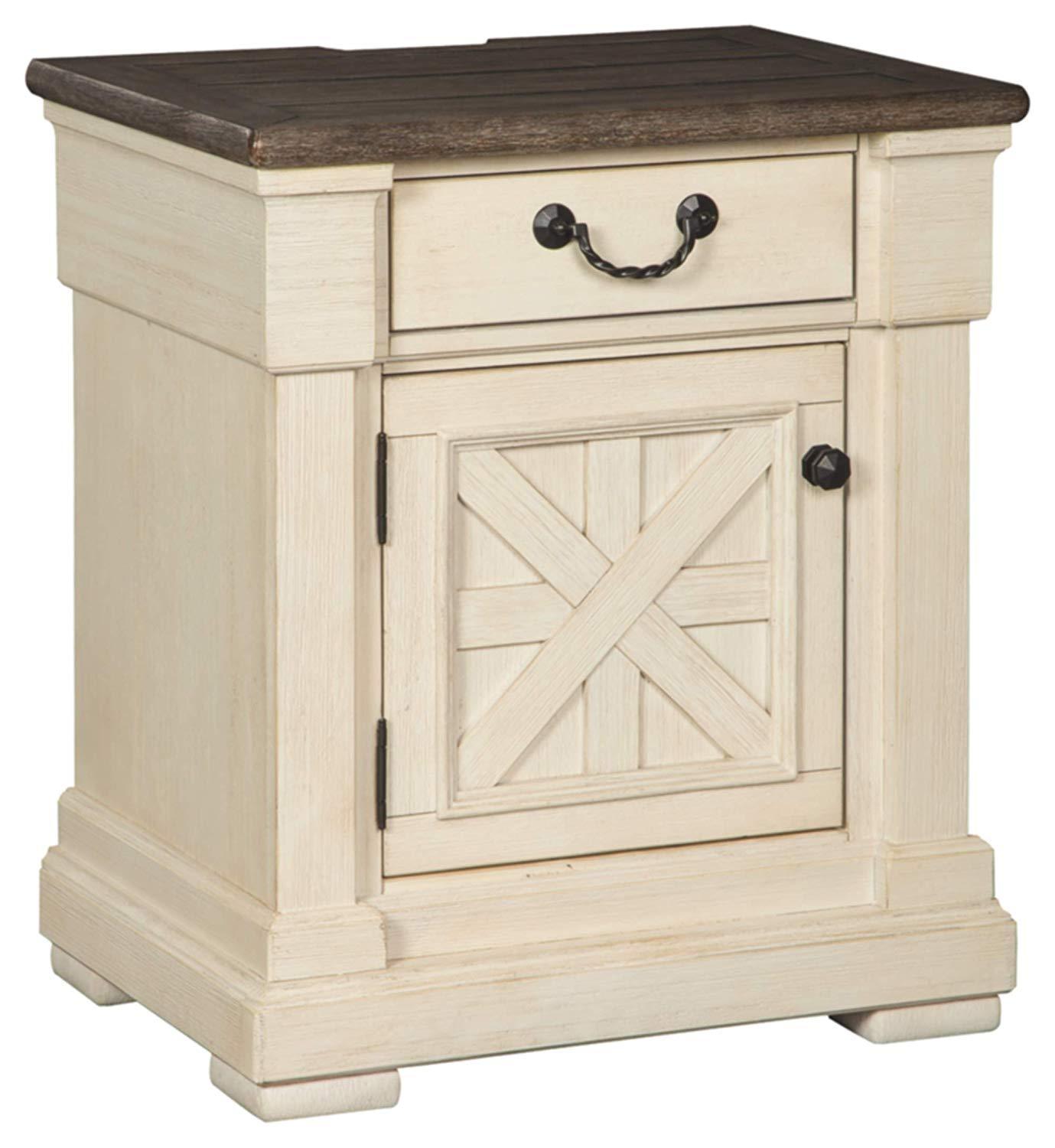 One Drawer Night Table with Cabinet