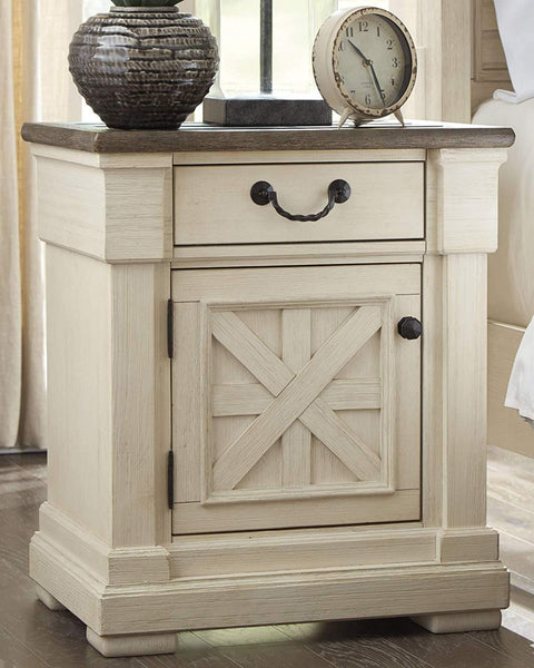 One Drawer Night Table with Cabinet