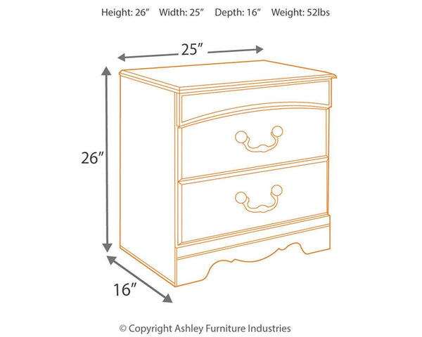 Traditional 2 Drawers Nightstand