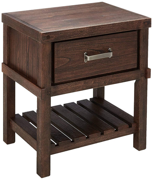 1 Drawer Nightstand with Shelf