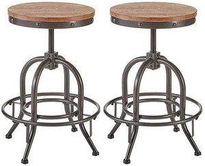 Set of 2 Bar Stool,Light Brown