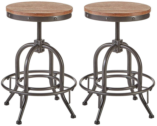 Set of 2 Bar Stool,Light Brown
