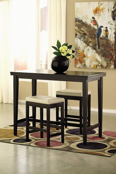 Set of 2 Square Bar Stool,Ivory with Black