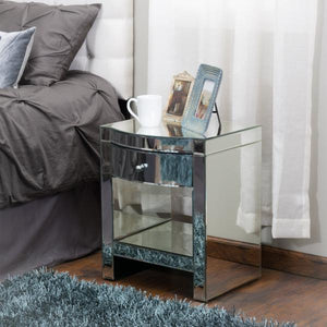 Jacobsen Mirrored Single Drawer Nightstand