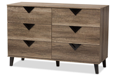 Modern Wood 6-Drawer Dresser