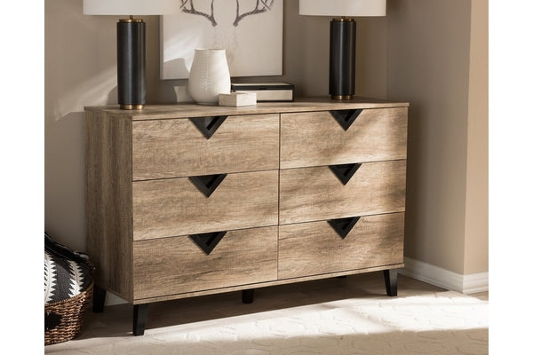 Modern Wood 6-Drawer Dresser