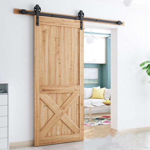 5 FT Sliding Barn Door Hardware Kit(Bigwheel Shape)