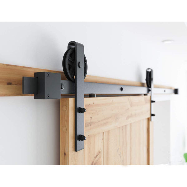 6.6 FT Sliding Barn Door Hardware Kit(Bigwheel Shape)