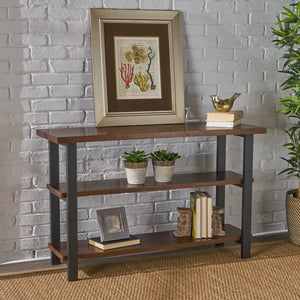Industrial Dark Brown Faux Wood Book Case