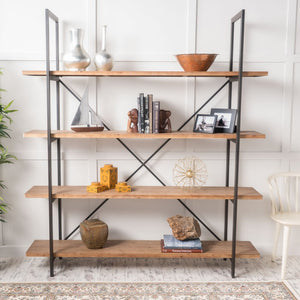 Antique Firwood and Iron Bookcase