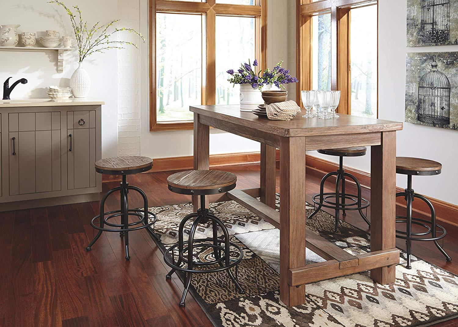 Bar Stool Counter Height Light Brown - Set of 2