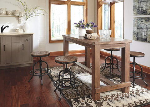 Bar Stool Counter Height Light Brown - Set of 2