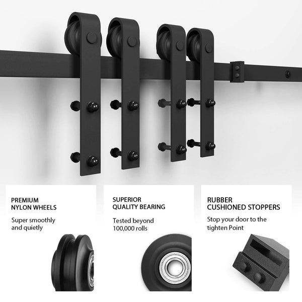 8ft  Sliding Barn Door Hardware Kit (J Shape)