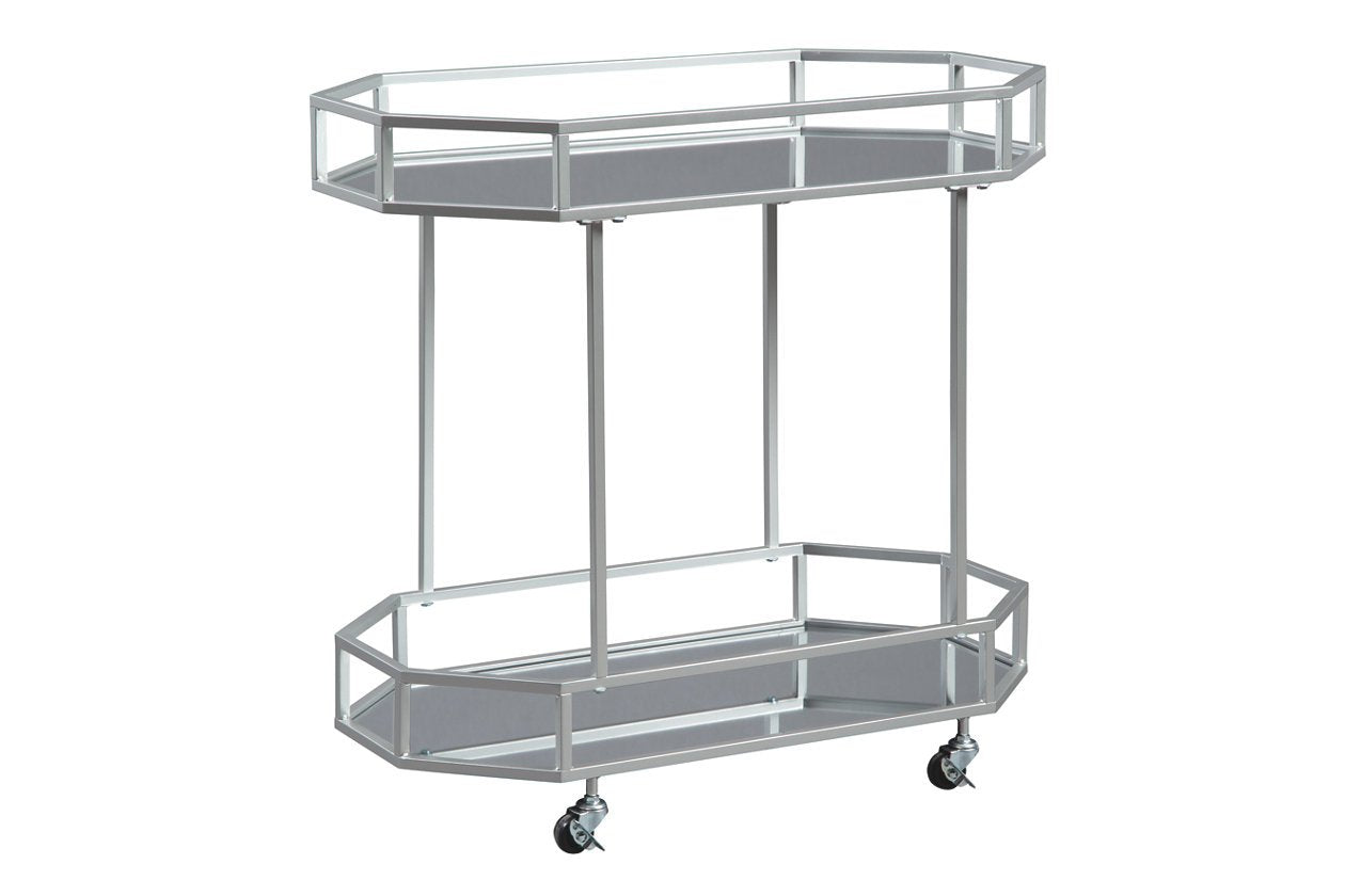 Silver Metal bar cart