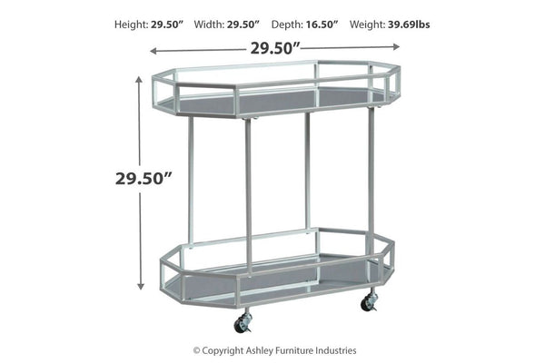 Silver Metal bar cart