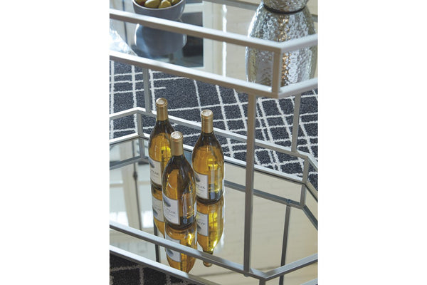 Silver Metal bar cart