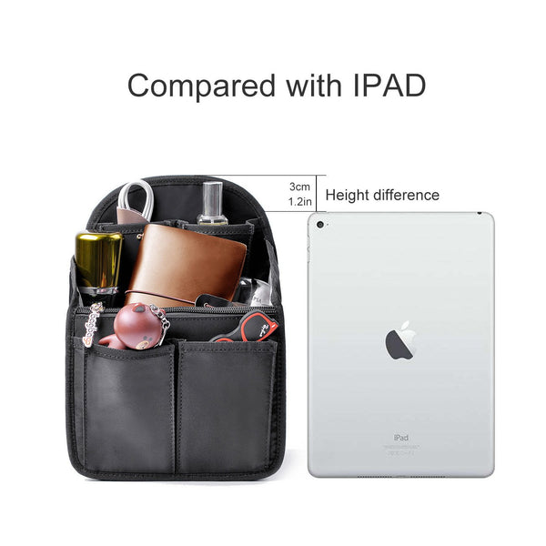 bag in bag Backpack Insert Organizer Diaper Shoulders Bag Handbag Organizer fit MCM(Mini Black)