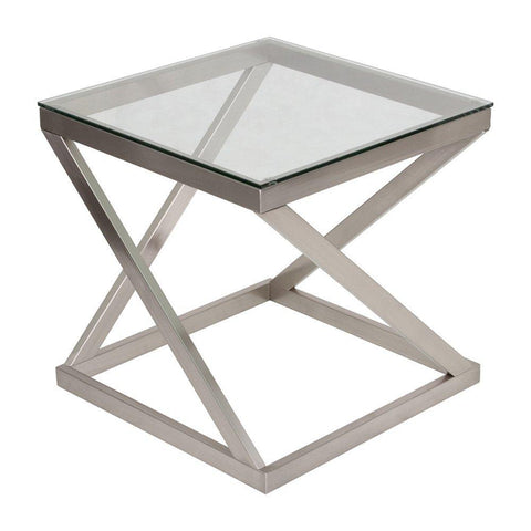 Glass Top Square End Table