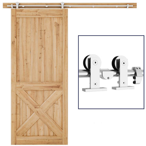 5 FT Sliding Barn Door Hardware Kit Single Rail(T Shape)