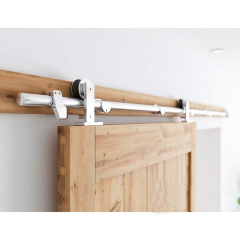 8 FT Sliding Barn Door Hardware Kit Single Rail(T Shape)