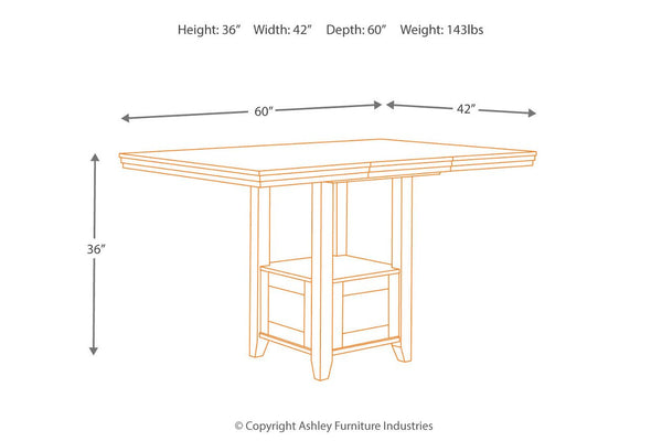 Counter Height Dining Room Extension Table