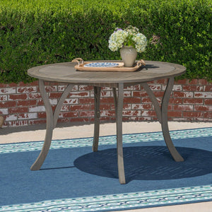 Outdoor 47-Inch Round Acacia Wood Dining Table