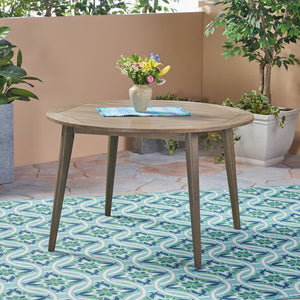 Acacia Wood Round Dining Table