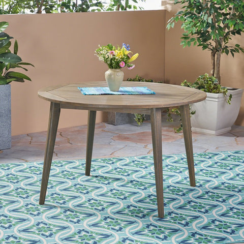 Acacia Wood Round Dining Table