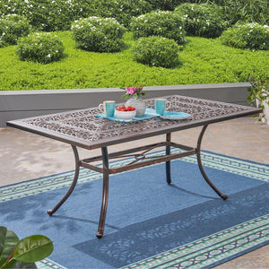 Rectangular Cast Aluminum Dining Table