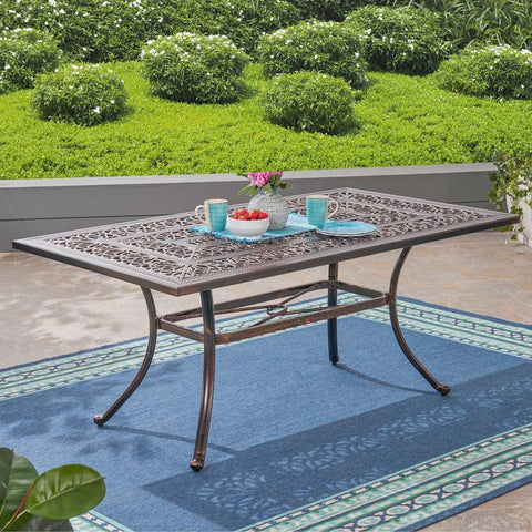 Rectangular Cast Aluminum Dining Table