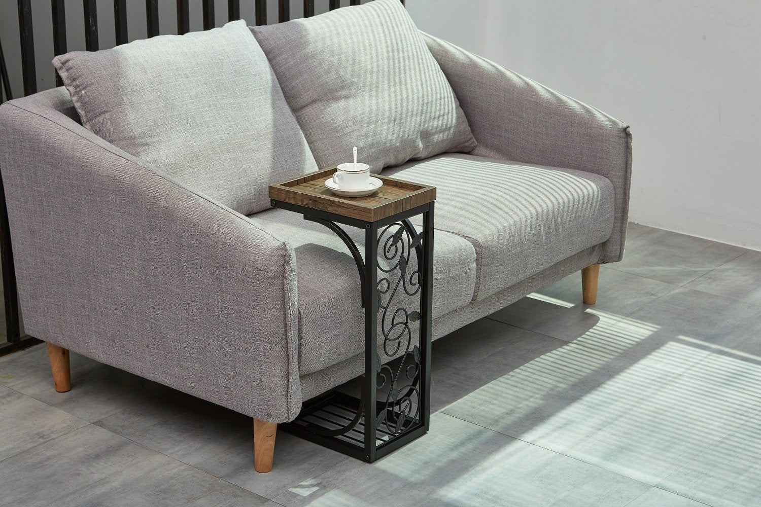 Rustic C Table for Sofa Living Room