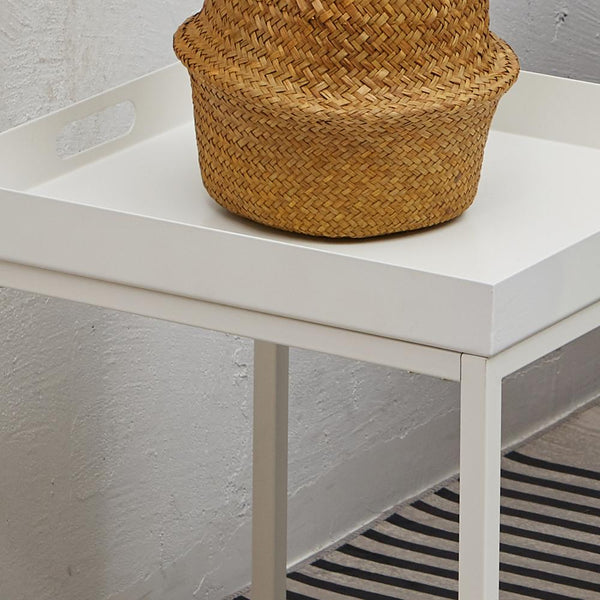 Side Tables with Metal Removable Serving Square Tray