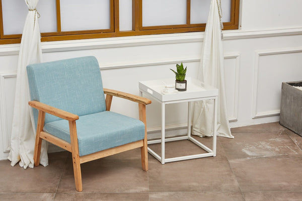 Side Tables with Metal Removable Serving Square Tray