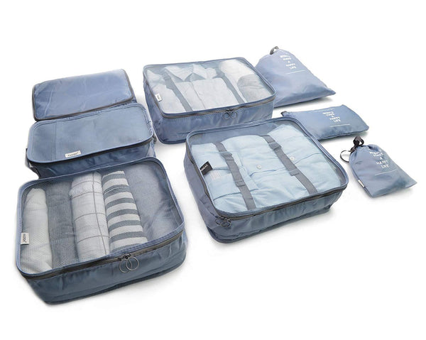 Beschan 8pcs Compression Durable Travel Storage Bag Luggage Organizer Packing Cubes